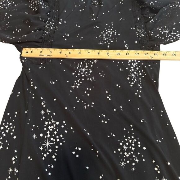 WHBM Black and White Starry Dress with Sheer Sleeves. NEW w/ Tags. Size XXSP. - Picture 13 of 15